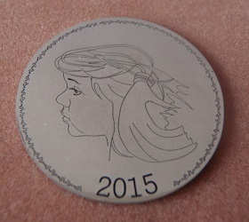 Obverse of iridium coin Chelone